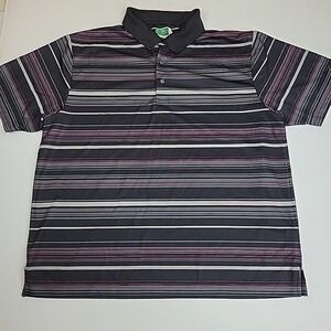 Ben Hogan Polo Shirt Mens 2XL‎ Black Gray Pink Golf Power Air Short Sleeve